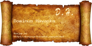 Dominus Havaska névjegykártya